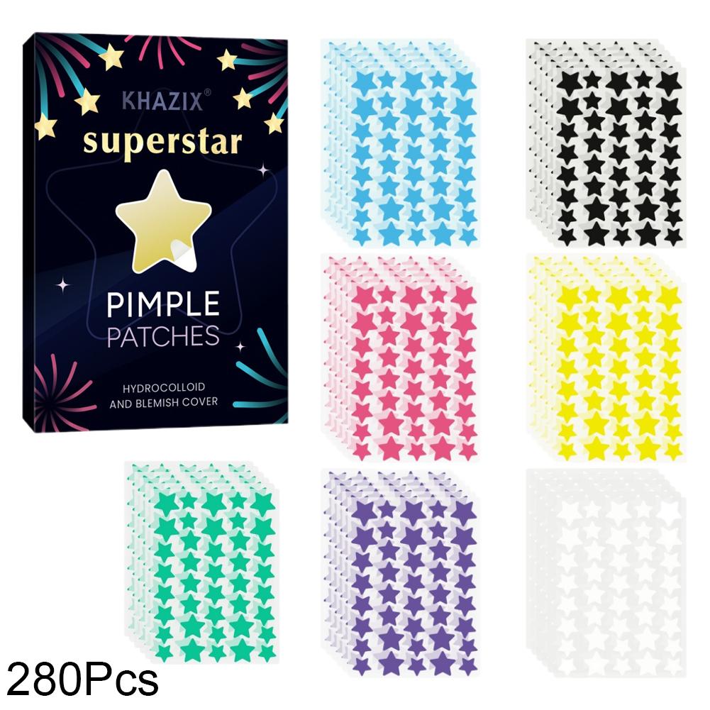 240/280PCS Colourful Star Acne Patches Facial Concealer Facial Acne Patches Concealer Acne Patches Ultra-thin