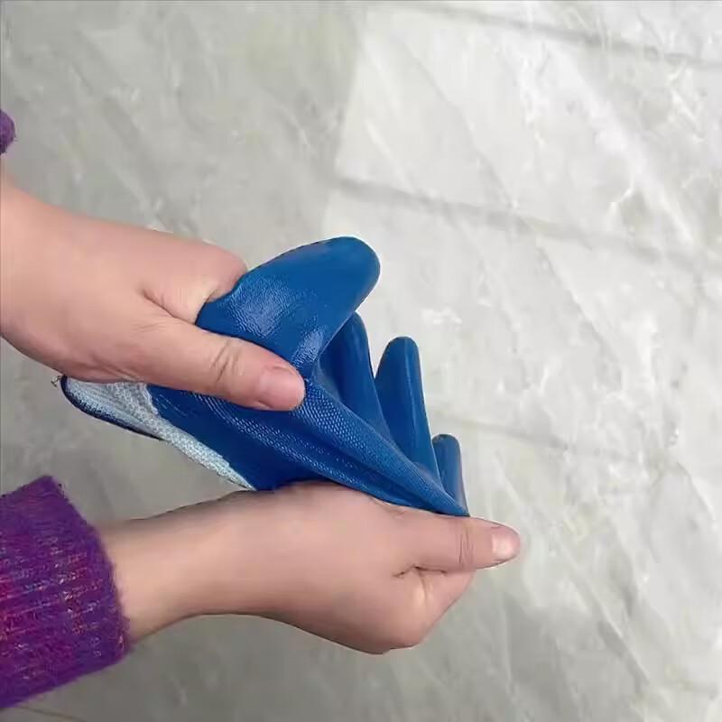 Huapusi Wear-Resistant Nitrile Latex Coated Work Gloves
