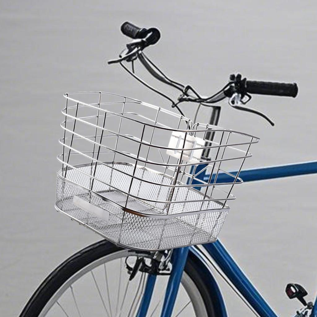 Bike Basket Front Stainless Steel Portable Mountain Bikes Storage Rack for Commuting