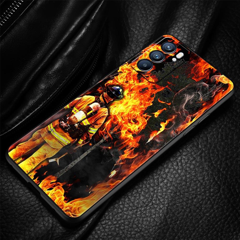 Firefighter Heroes Fireman Phone Case For Oppo A54 Reno7 SE Reno6 Pro Plus 5G Find X5 A53 A52 A9 2020 A95 A16 A76 A74 A15 Cover
