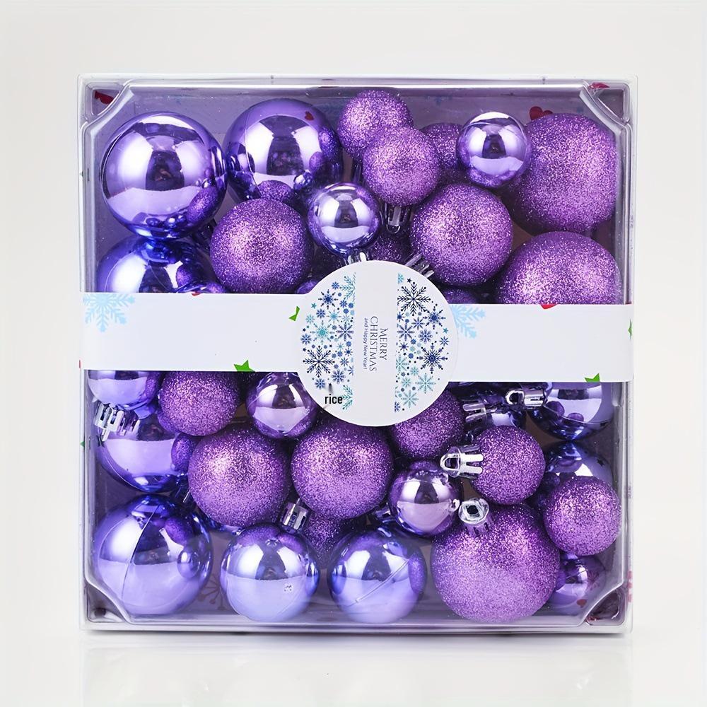 

In-Stock Christmas Ornament Set: 44 Decorative Balls for Tree фиолетовый