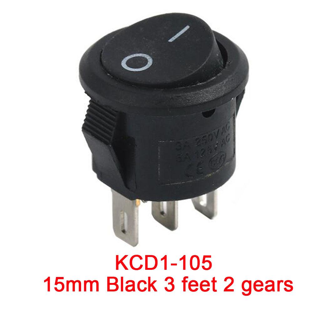 10 PIEZAS Interruptor Circular Tipo Barco con Lámpara 3 Pines/2 Pines KCD1-105 Interruptor Basculante de Segunda y Tercera Velocidad con Interruptores de Luz4