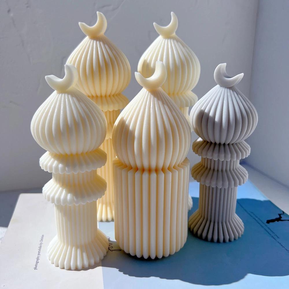 ديكور رمضان شمعة عمود قالب سيليكون إسلامي مسلم قالب شمعة عمود شمع الصويا ديكور عيد مبارك رمضان