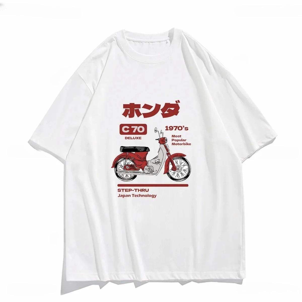 

ZX Tee Vintage T-shirt Vintage Japanese Motorcycle Classic C50 C70 Printed Shirt Graphic T-shirt Women s Clothing Fashion Harajuku Y2k 4XL
