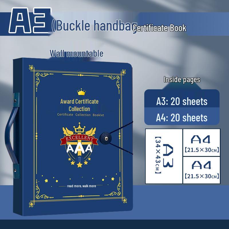 A3 Kids' Certificate Collection Album - Wall Hanging & Loose-leaf Honor Display