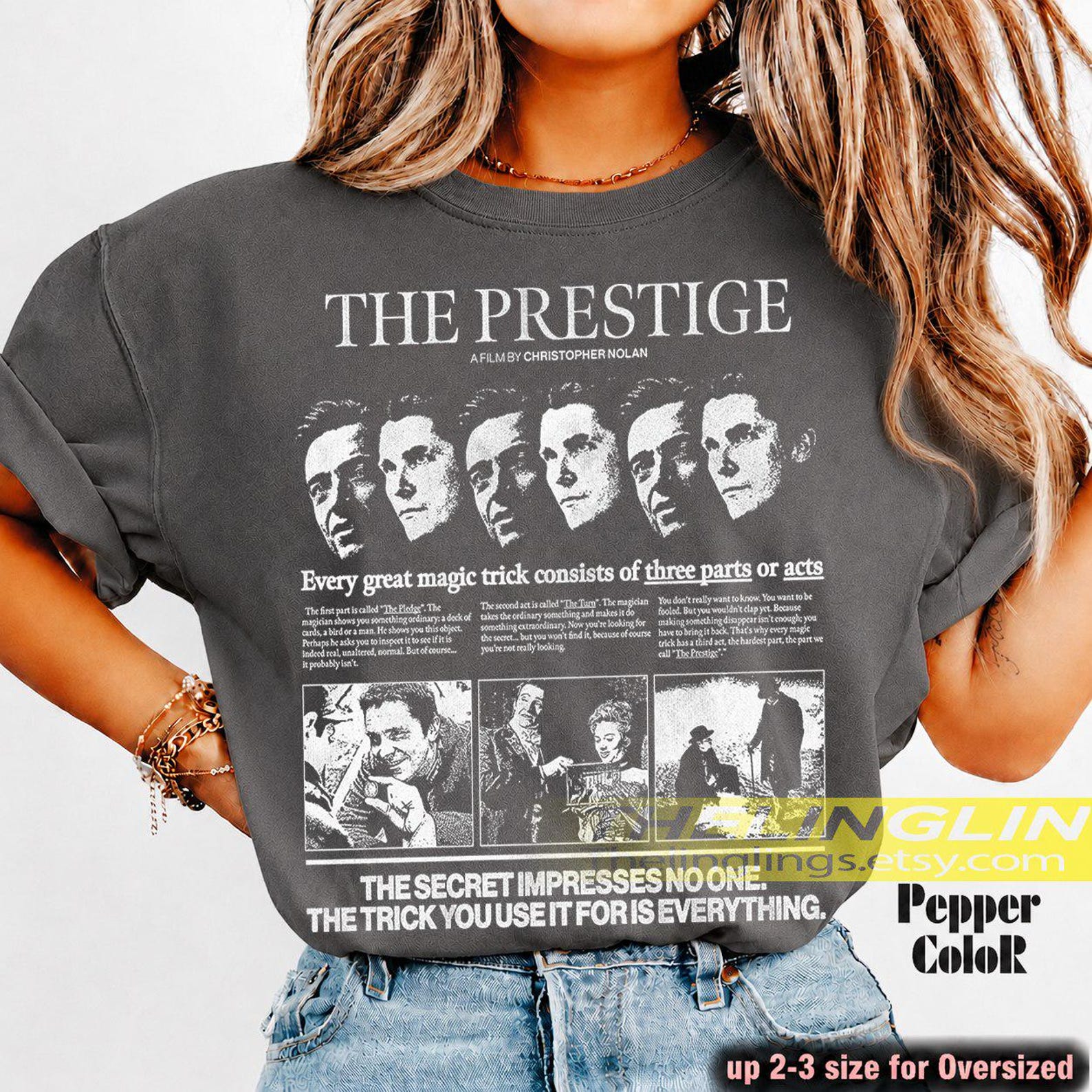 The Prestige 2006 Thriller Sci-fi Unisex Softstyle T-Shirt, Movie Tee, Film Lover Gift, Cinema Apparel, Mystery Graphic Top FD S