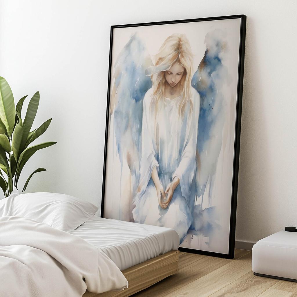 Spokojny Anioł W Pastelowej Harmonii Spokojny Anioł W Pastelowej Harmonii, 30X40 Cm, Bez Ramy, Papier Matowy 230 Gsm