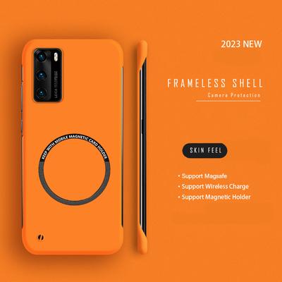 Ultradunne Harde PC Frameloze Magnetische Telefoonhoes Voor Huawei P60 P50 P40 P30 Pro Mate 60 50 40 30 20 Pro Magsafe Matte Cover