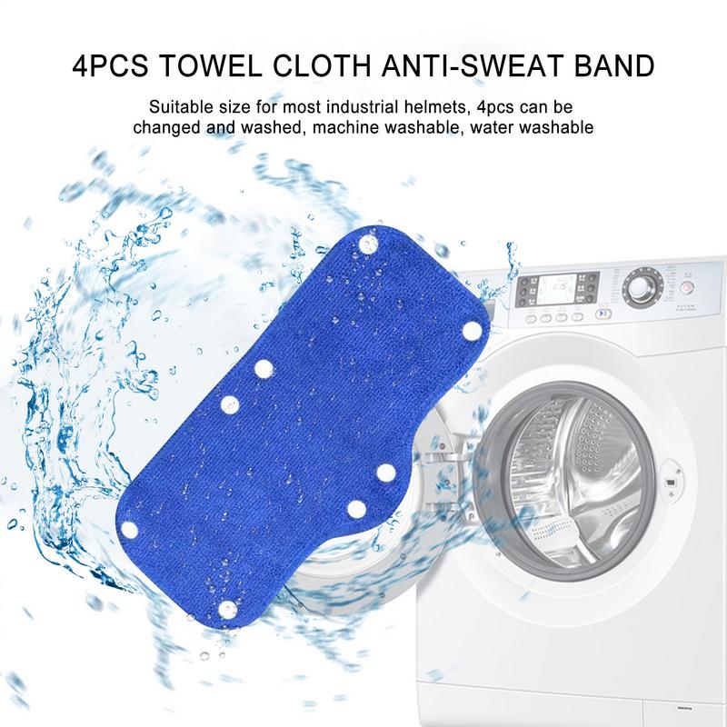 4pcs Helmets Sweat Pads Washable Hard Hat Liner Quickly Absorbs Sweat Terry Cloth Snap-On Sweatband Liner With Good Sweat Absorb