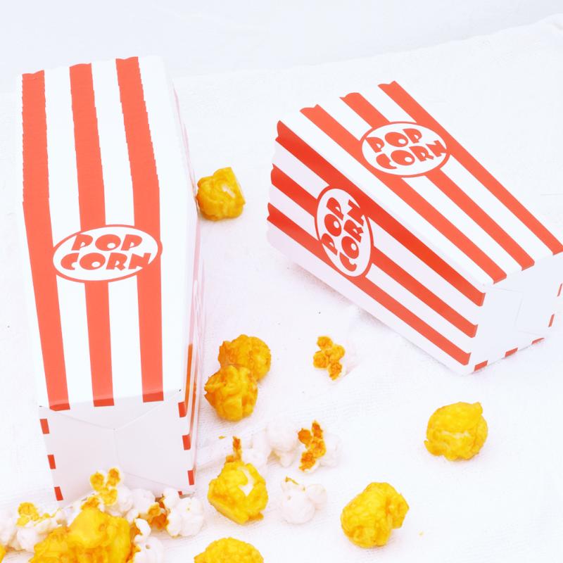 Affascinanti Scatole per Popcorn a Strisce da 20 Pezzi per Caramelle in Linea con i Temi delle Celebrazioni del Cinema