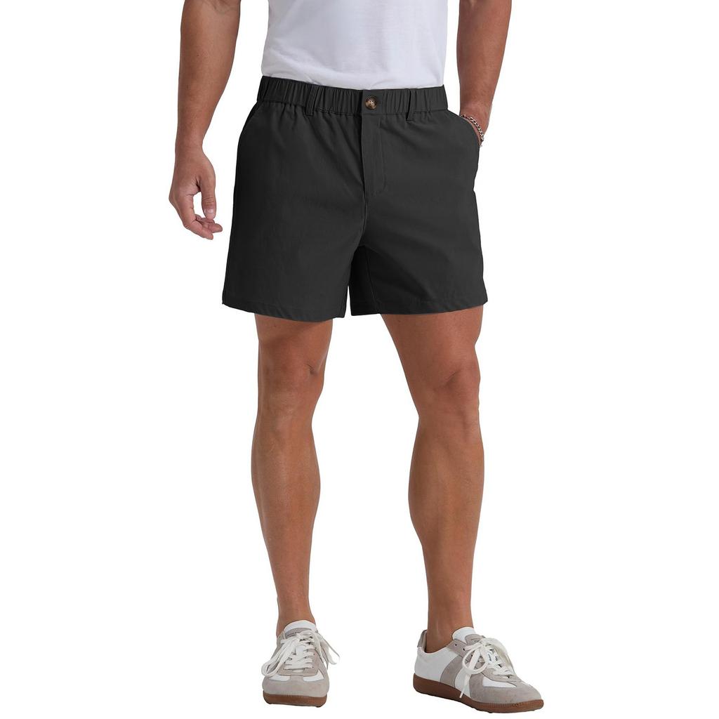 Men's summer color button elastic five division shorts Men's beach pants casual pants