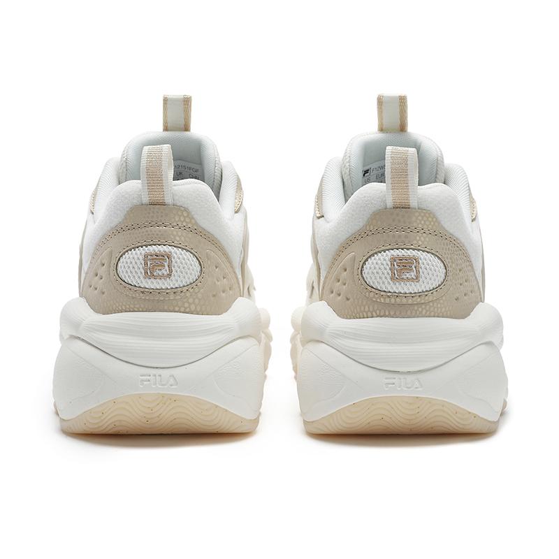FILA Fashion Pease WG Retro Series Pea Shoes Versatile Trendy Casual Sports Low-Top Dad Shoes Women sneaker Milk-White Gold F12W512151FGF