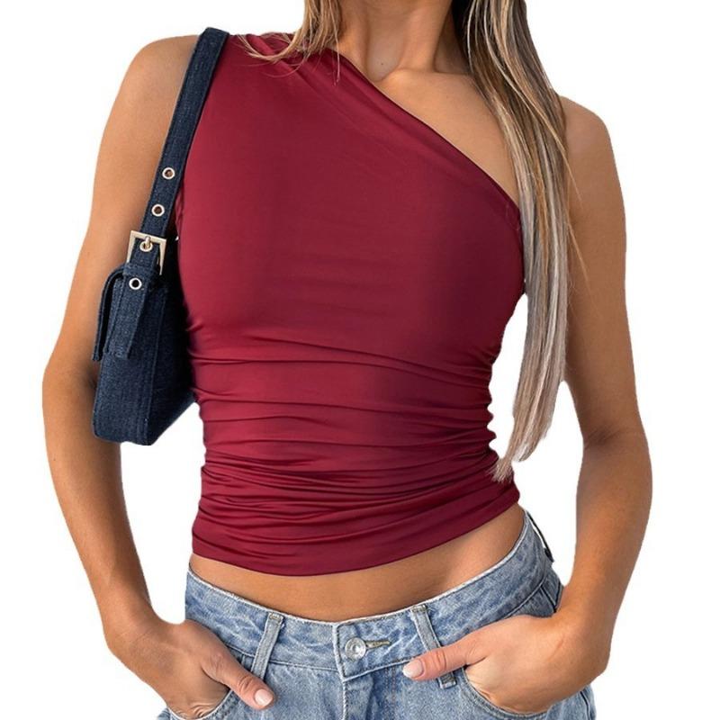 Women S Sexy Off Shoulder Ruched Tight Camisole Top Wearable Inner Outer