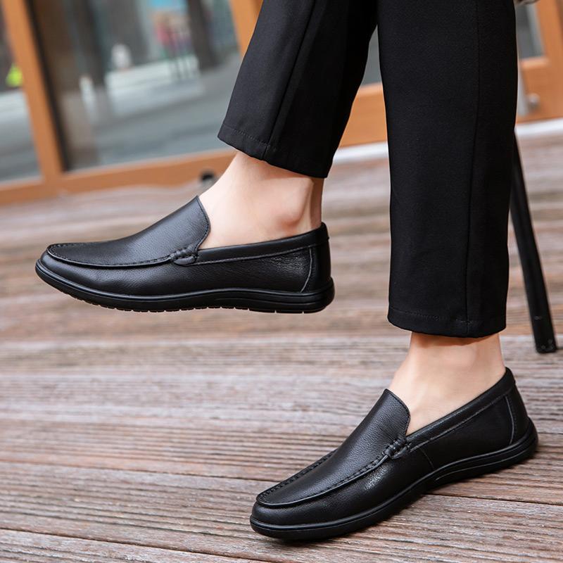 Atmungsaktive Sommer Business Loafer Schuhe Herren Bequeme Designer Echtleder Flats Herrenschuhe Casual Soft Slip On Loafer