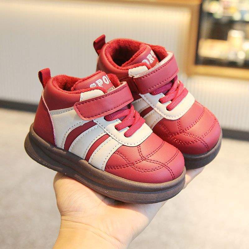 2025 winter new velvet children's board shoes soft sole baby cotton shoes boys and girls warm sports shoes casual shoes