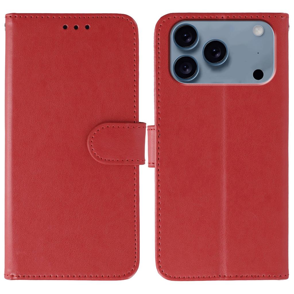 For iPhone 17 Pro Max Case PU Leather Flip Wallet Phone Cover with Strap