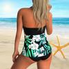 Damen-Badeanzug mit Neckholder, Regenbogen-Print, Bikini-Shorts, Tanktop