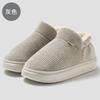 Unisex Plush Closed Heel Cotton Slippers Fleece Lined Thick Anti Slip Winter Home