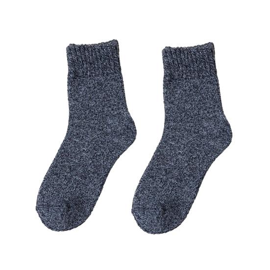 

1 Pair Men Winter Socks Thick Soft Plush Solid Color Ankle Protection Mid-tube Elastic Anti-slip Thermal Knitted Anti-skid Bottom Floor Socks Male темно-серого