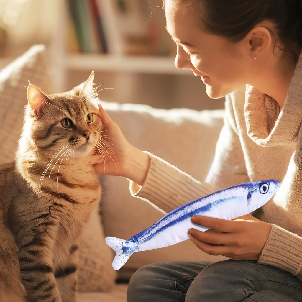 Simulierter Fisch, Kauspielzeugpuppe, Katzenminze Beißspielzeug,