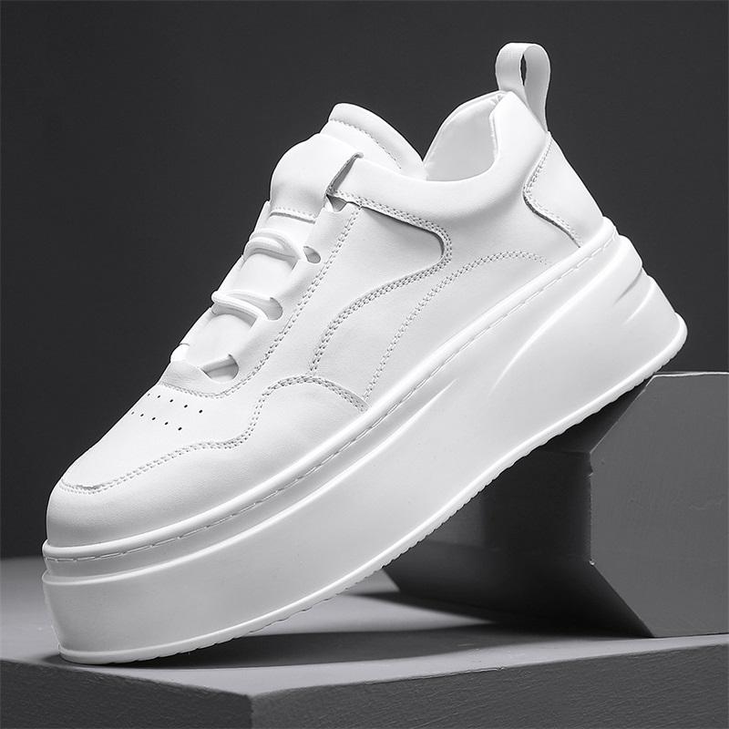 

Solid Colour Autumn Casual Shoes for Men Comfortable Anti Slip Sneakers Man Fashion Outdoor Youth Tide Male Board Class Footwear 39 білий