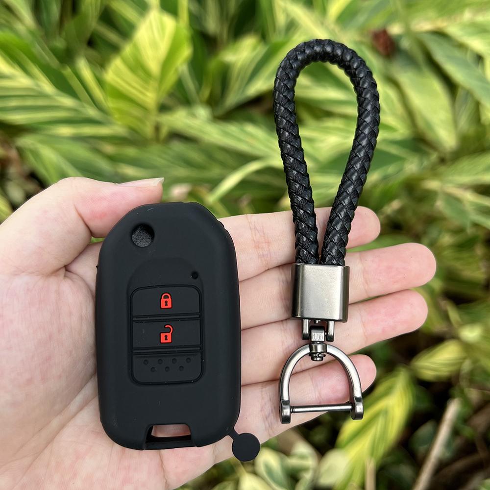 2 3 Buttons Silicone Car Key Cover Protect Skin Shell Rubber Case for Honda Accord 9 Crider Civic Jade SPIRIOR CR-V Fit Flip Key