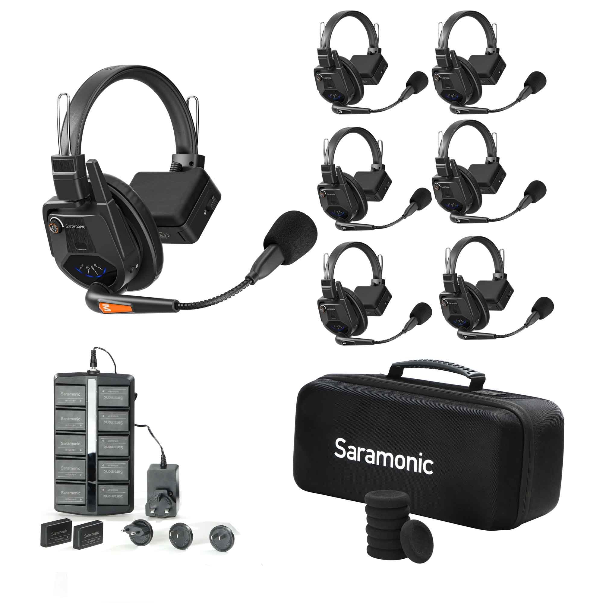 

Saramonic 1.9GHz Full Duplex Wireless Intercom System WiTalk9 Single Ear Headset (for 6 PeopleWith Case)