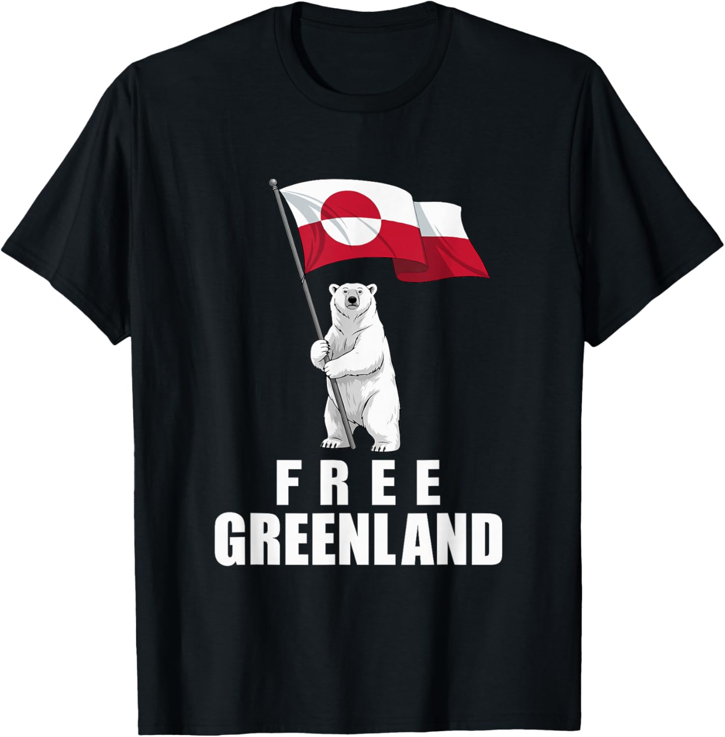 Free Greenland Bear with Flag Greenlanders Kalaallit T-Shirt S разноцветный
