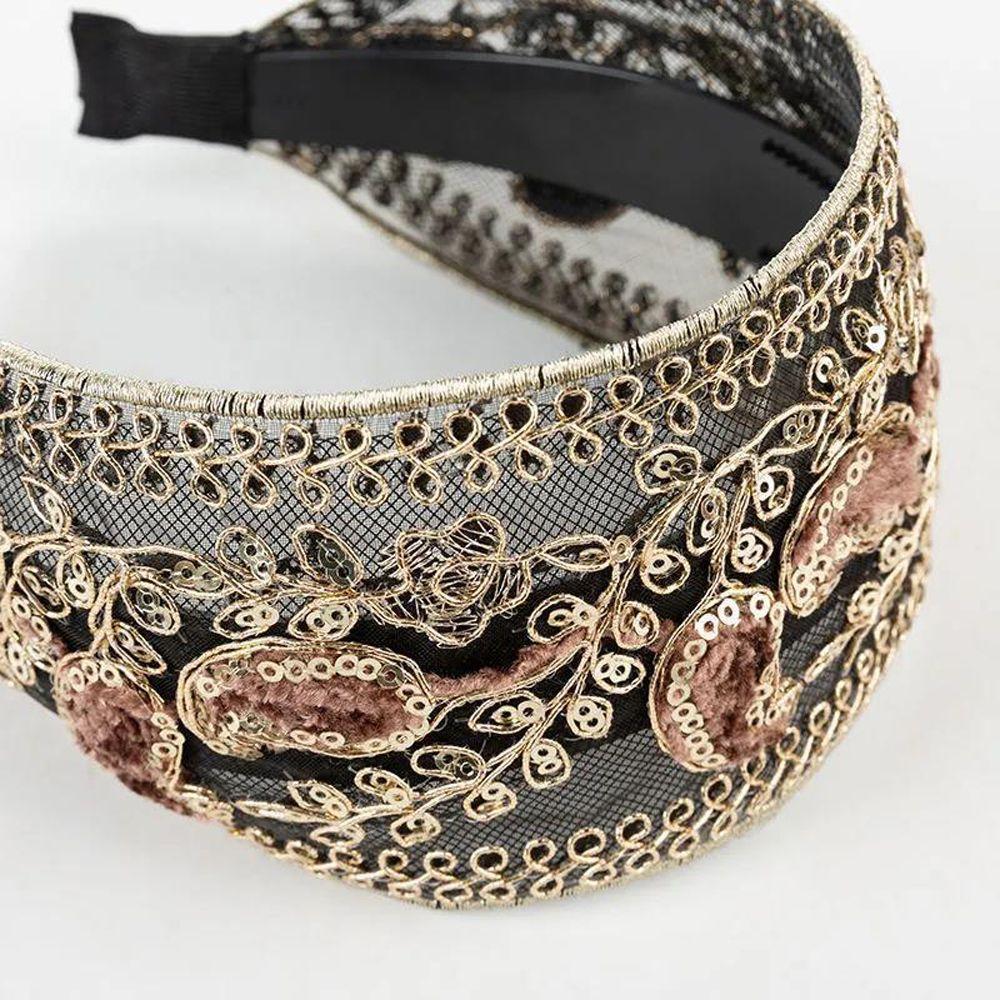 Sweet with Tooth Cloth Lace Embroidered Headband Headdress Female Hair Hoop Korean Style Headband