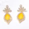 Fairy Style Fashion Light Luxury Irregular Geometric Resin Full Diamond Earrings Holiday Party Temperament Women's