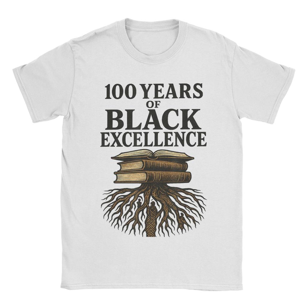 Years Black Excellence Centennial Black History Month TShirt for Unisex Humorous Pure Cotton Tee Shirt Round Neck T Shirt