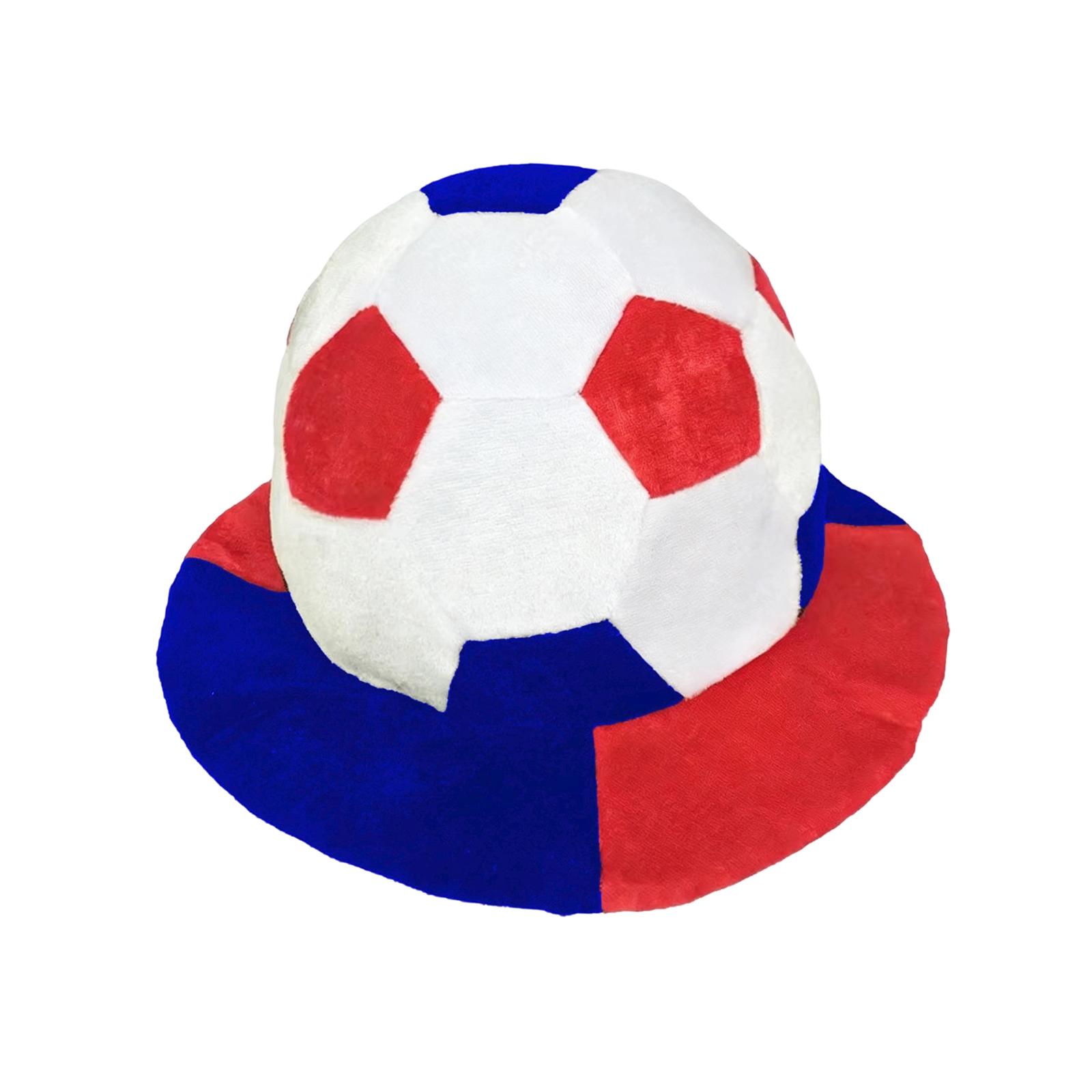 

Plush Soccer Ball Themed Hat Soft Fabric Novelty Cap for Parties Events Festivals and Costume Accessories One Size