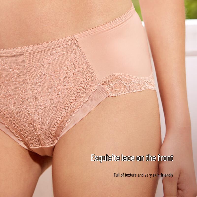 Maniform Women's Mid-Waist Low-Rise Lace Briefs