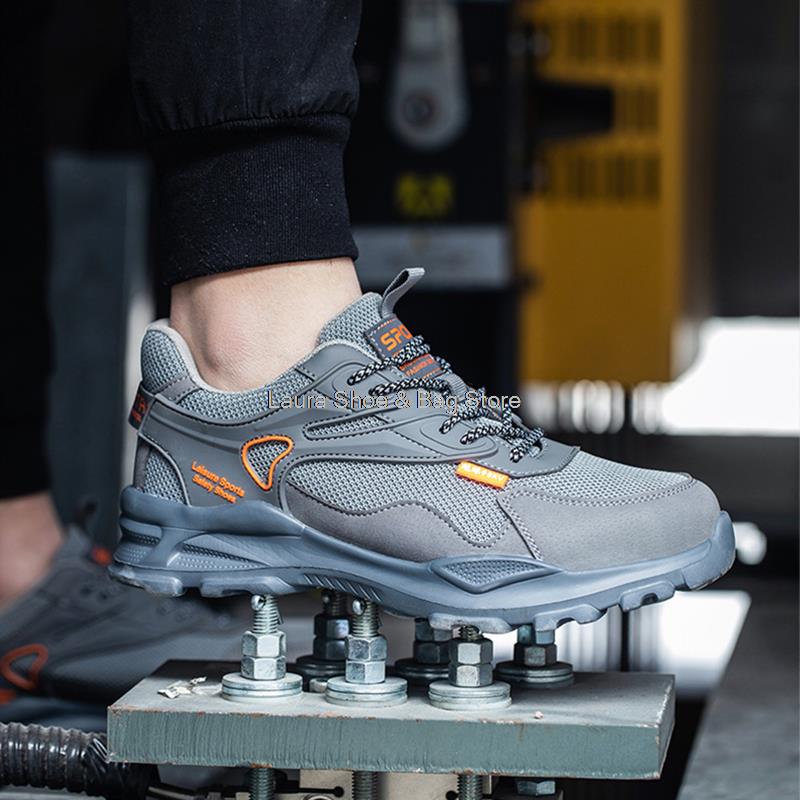 Modische Herren Sicherheitsschuhe ohne Stahlkappe Anti-Quetsch Anti-Stich Leichtgewichtige Arbeitssicherheitsstiefel Isolieren 6KV Herren Arbeitsschuhe Herren Sicherheit