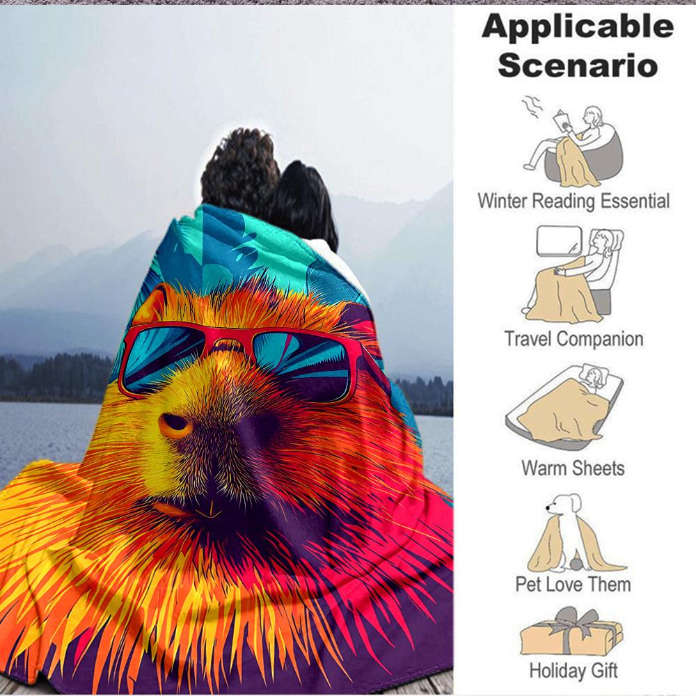 1pc Fashion Capybara Blanket - Perfect Gift for Birthdays, Christmas & Halloween- Soft, Warm & Versatile yy250909199