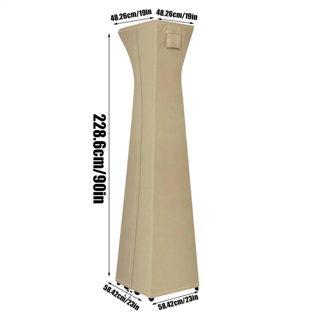 Pyramide Heaterhoes 420D Heavy Duty Waterdicht Winddicht Beschermer Buiten Staande Terrasverwarmerhoes Voor Gazon Dek Tan Tuin