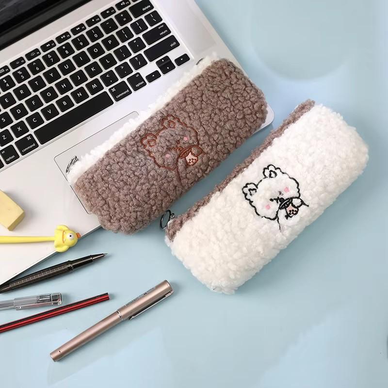 1 Pcs Korea Stationery Kawaii Plush Pencil Case Quality School Supplies School Pencilcases Cute Pencil Box Pencilcase Pencil Bag