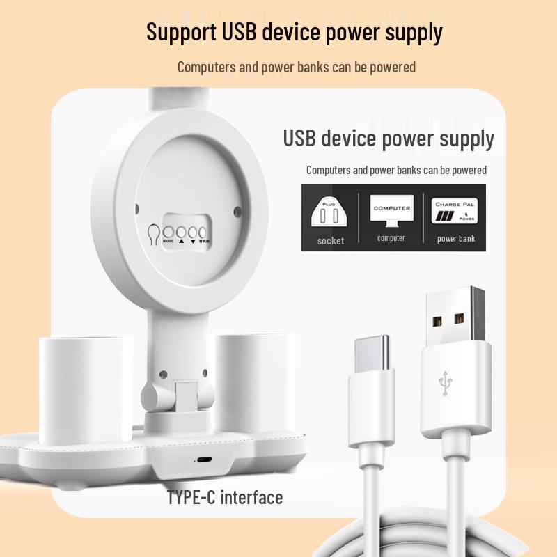Rechargeable Dual-Use Desk Lamp with Eye Protection – Bright, Foldable, and Smart for Student Reading and Writing.