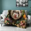Weihnachtstiere Bedruckte Flanelldecke, weicher Überwurf für Schlafzimmer Sofa, waschbar, Weihnachtsgeschenk, tolles Geschenk.