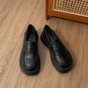 White French Hepburn style heightened platform small leather shoes women's 2025 new summer skirt soft-soled loafers