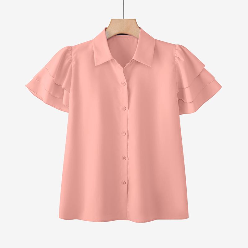 

ZANZEA Женская летняя блузка с отложным воротником, повседневная, с коротким рукавом 5XL