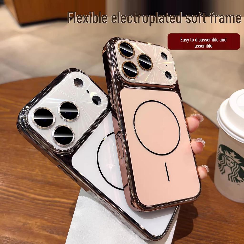 iPhone 17 Pro Max Electroplated Frosted Magnetic Lens Protective Case
