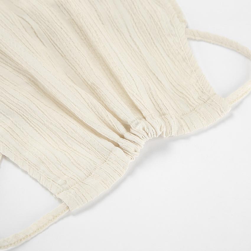 Jarní a letní dámská módní designová ležérní šněrovací halenka s vysokým pasem a širokými nohavicemi, dvoudílný set