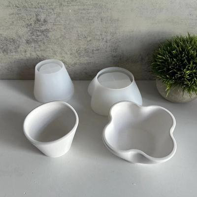 Diy Flower Shaped Candle Cup Mold Wave Irregular Flower Pot Plaster Mold Pen Container Container Candle Pot Mold