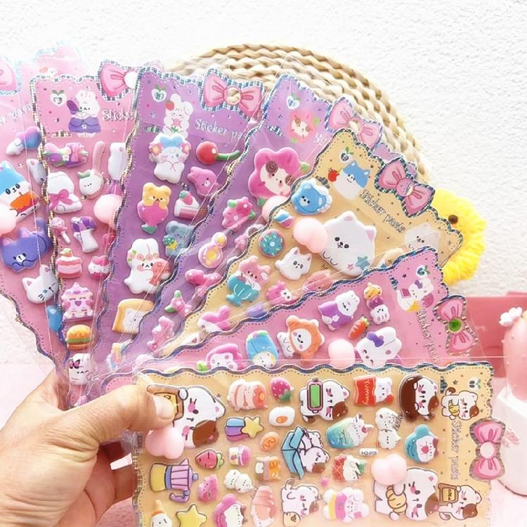 Reusing Tiny Sticker for Phone Case Notebook Handcraft Cute Puffier Sticker for Kids, 3D Design Sticker for Boys Girls
