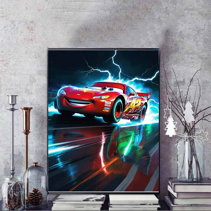 Disney Diamond Painting Lightning McQueen Mosaic Embroidery Image Creation Diamond Painting Cross Stitch Home Decoration 5D DIY
