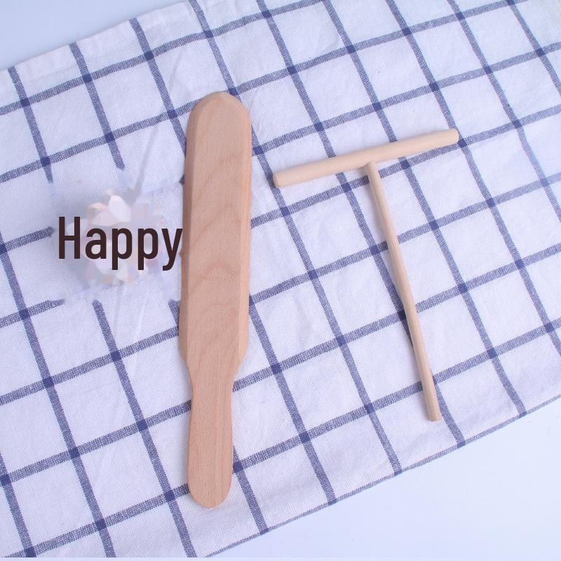 Kitchen Pancake and Fruit Tool Set: Wooden Rake and Scraper