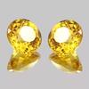 Natural Ceylon Round Cut 20 Ct Yellow Sapphire Certified Loose Gemstone Pair
