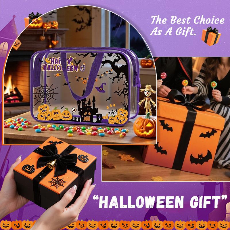 Cross-border Halloween Candy & Study Material Storage Bag with Zipper Closure for Schools Offices- Kids' Toy Organizer