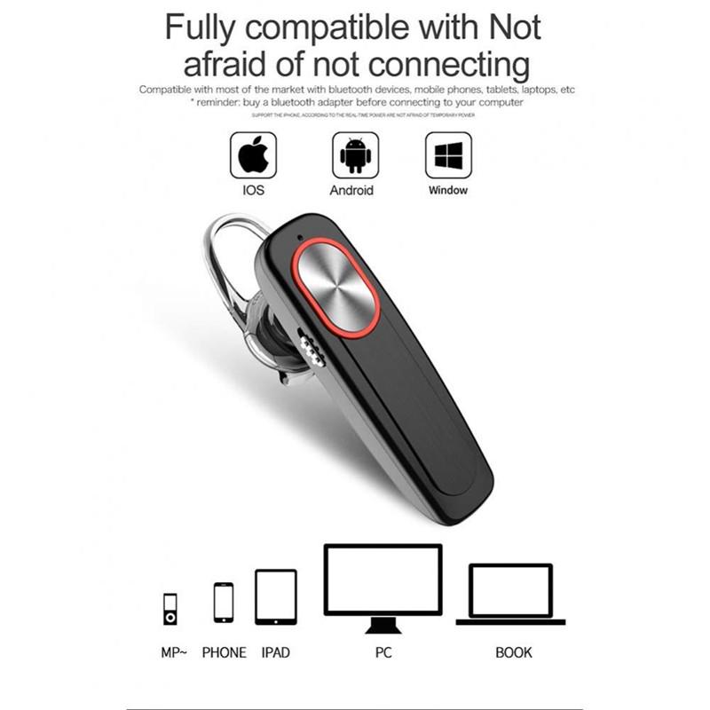 Bluetooth Wireless Headphones with Microphone Hands-free Headphones Ear Hook for Phone